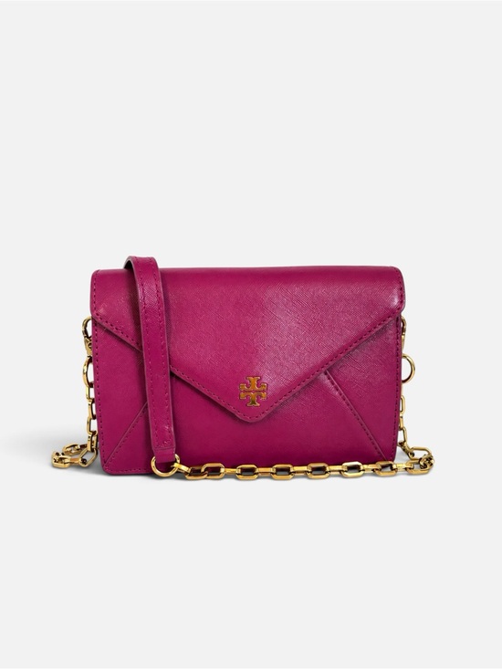 Tory Burch Handbags - Tory Burch Envelope Crossbody Bag in Magenta with Gold Hardware